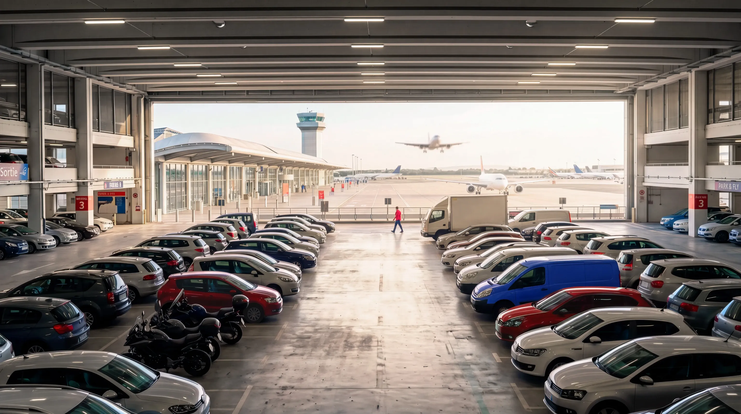 Covered indoor parking
